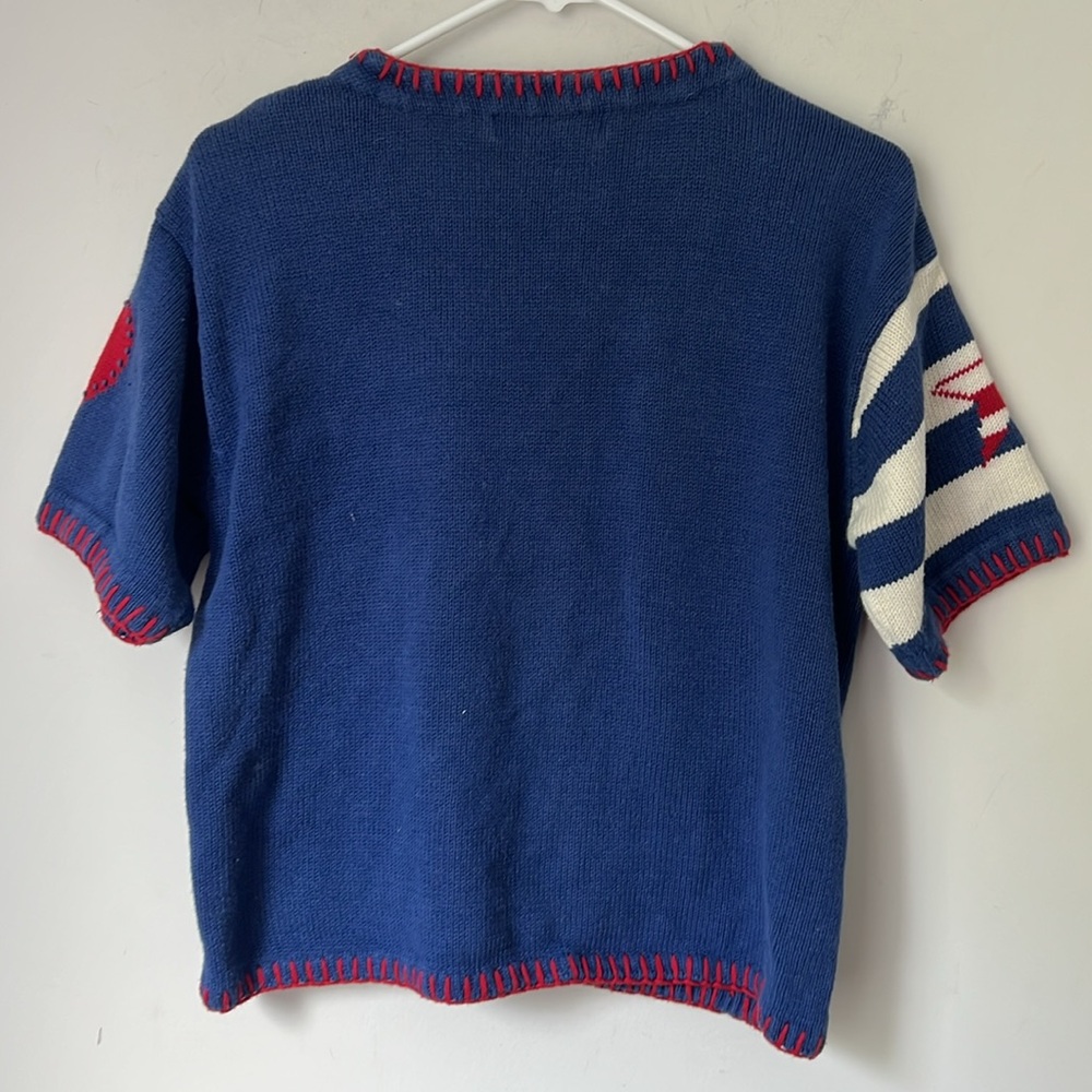 Thyme Nautical Patriotic Knit Cardigan - Red, White, and Blue 4th  Sz L ⚫️ - Picture 6 of 8